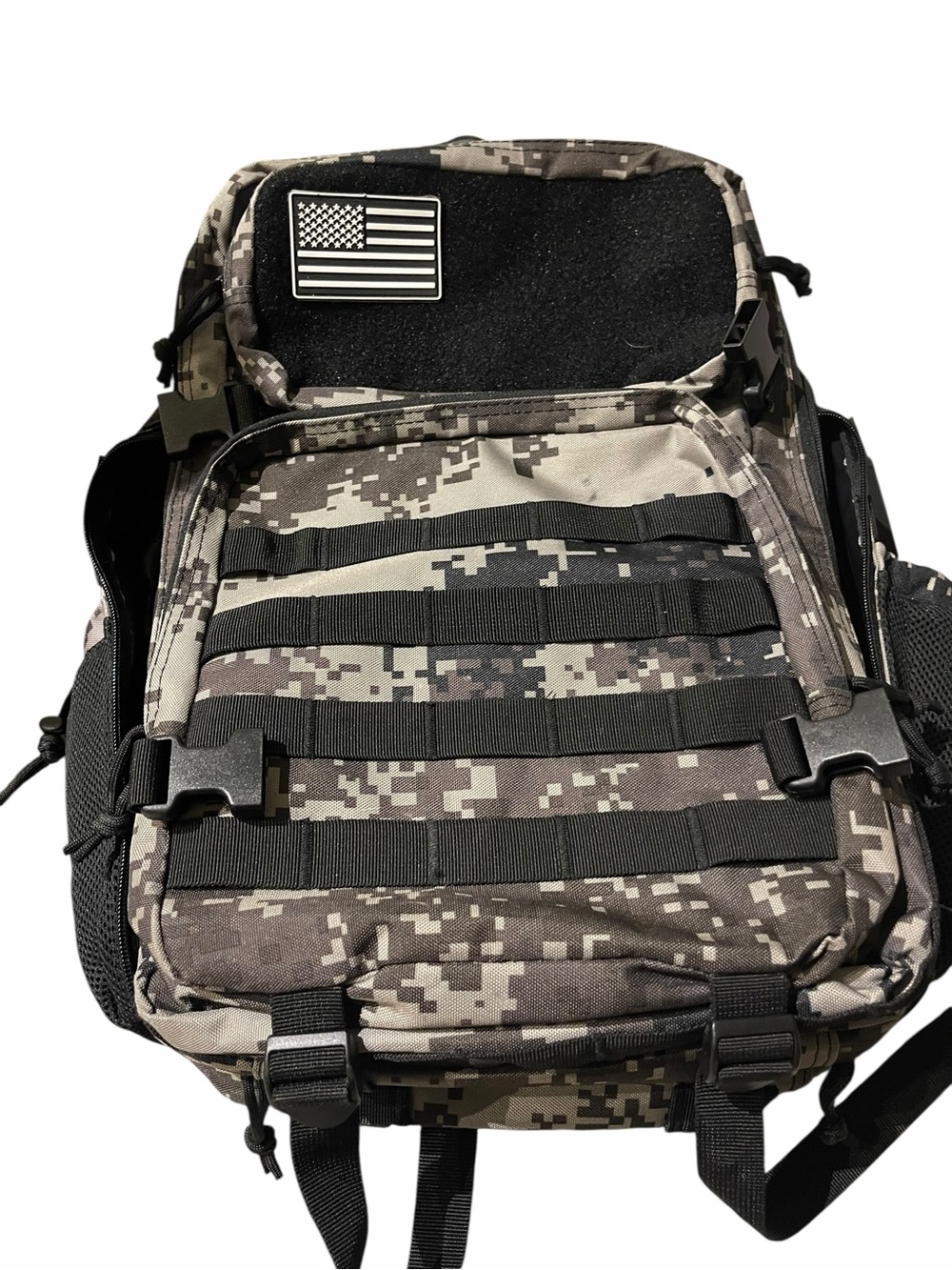 Tactical Digital Camo Men’s Backpack - Black/Grey